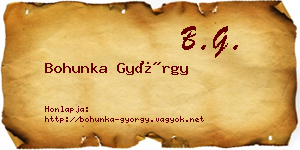 Bohunka György névjegykártya