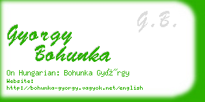 gyorgy bohunka business card